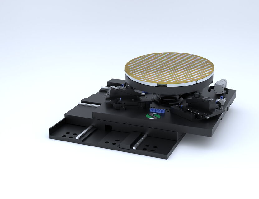 Wafer positioning stage with precision chuck for semiconductor alignment and inspection