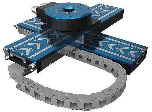 XY-Theta 3軸ステージアセンブリ：V-508およびV-610ステージの組み合わせ